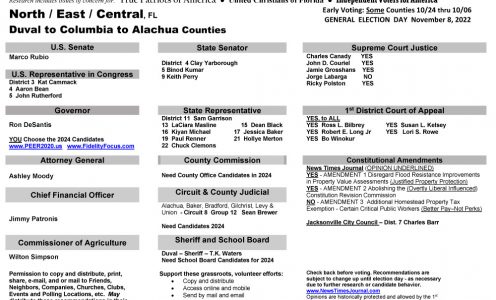 FL North / East / Central 2022 General Election
