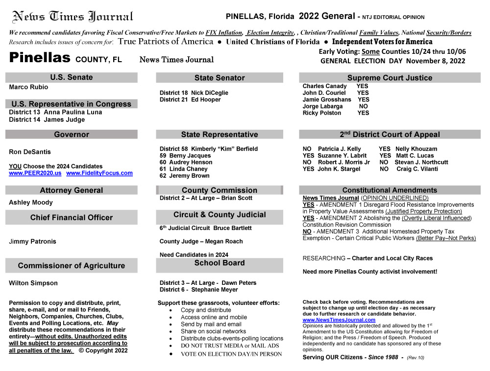 FL Pinellas 2022 General Election