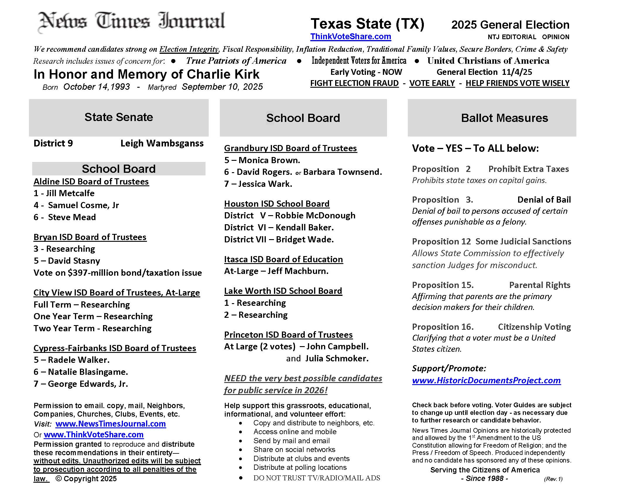 Texas Voter Guide 2025