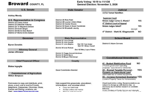 Broward General Election Voter Guide 2026