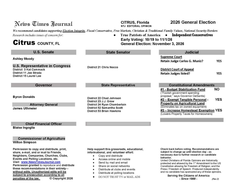 Citrus General Election Voter Guide 2026
