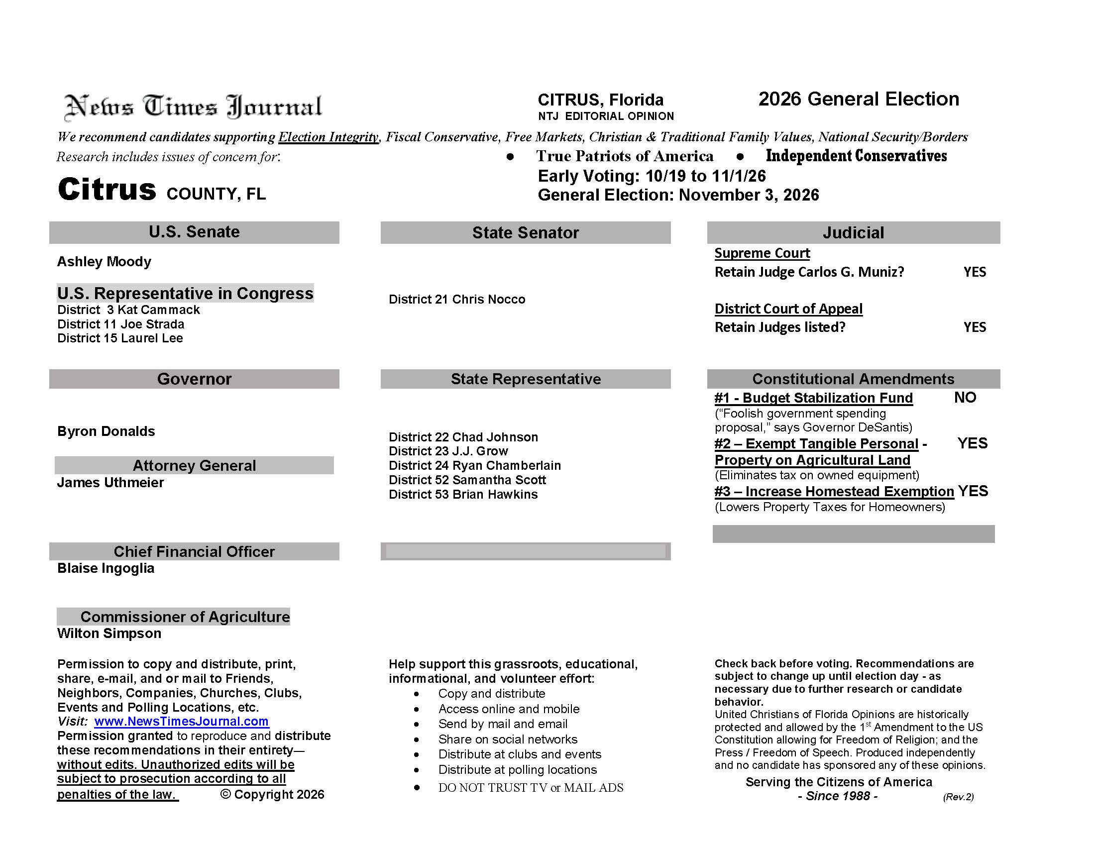 FL Citrus 2026 Election