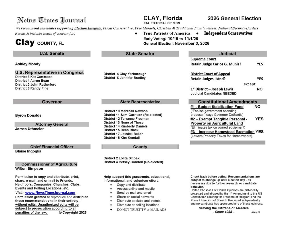 Clay General Election Voter Guide 2026