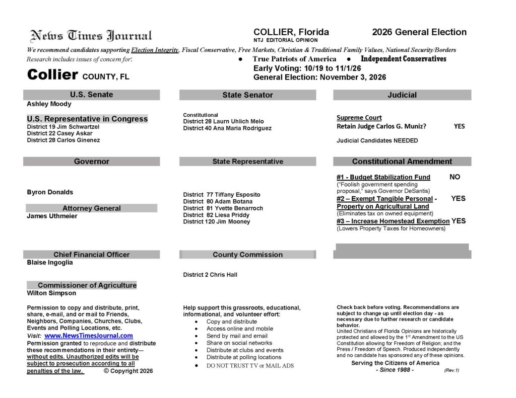 Collier General Election Voter Guide 2026