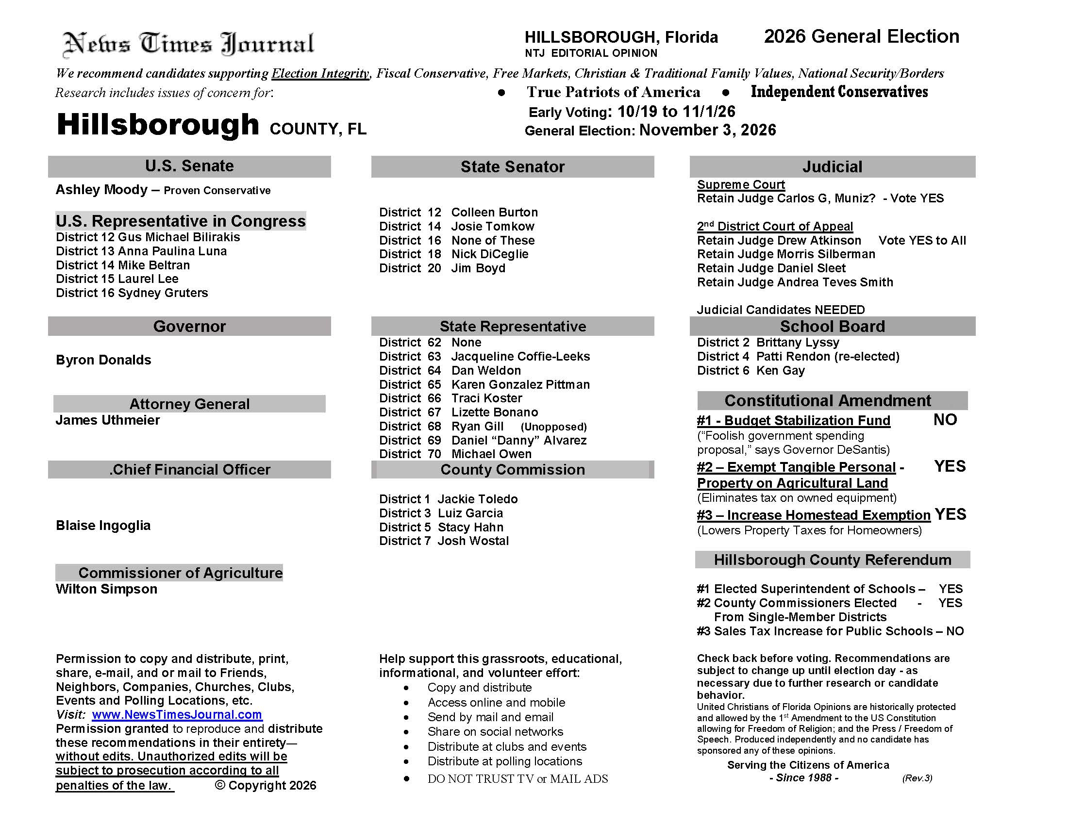 FL Hillsborough 2026 Election