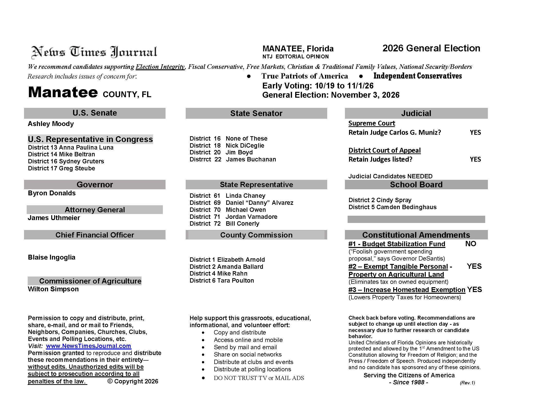 FL Manatee 2026 Election