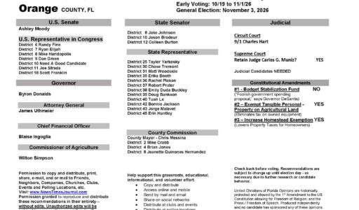 Orange County Florida General Election Voter Guide 2026