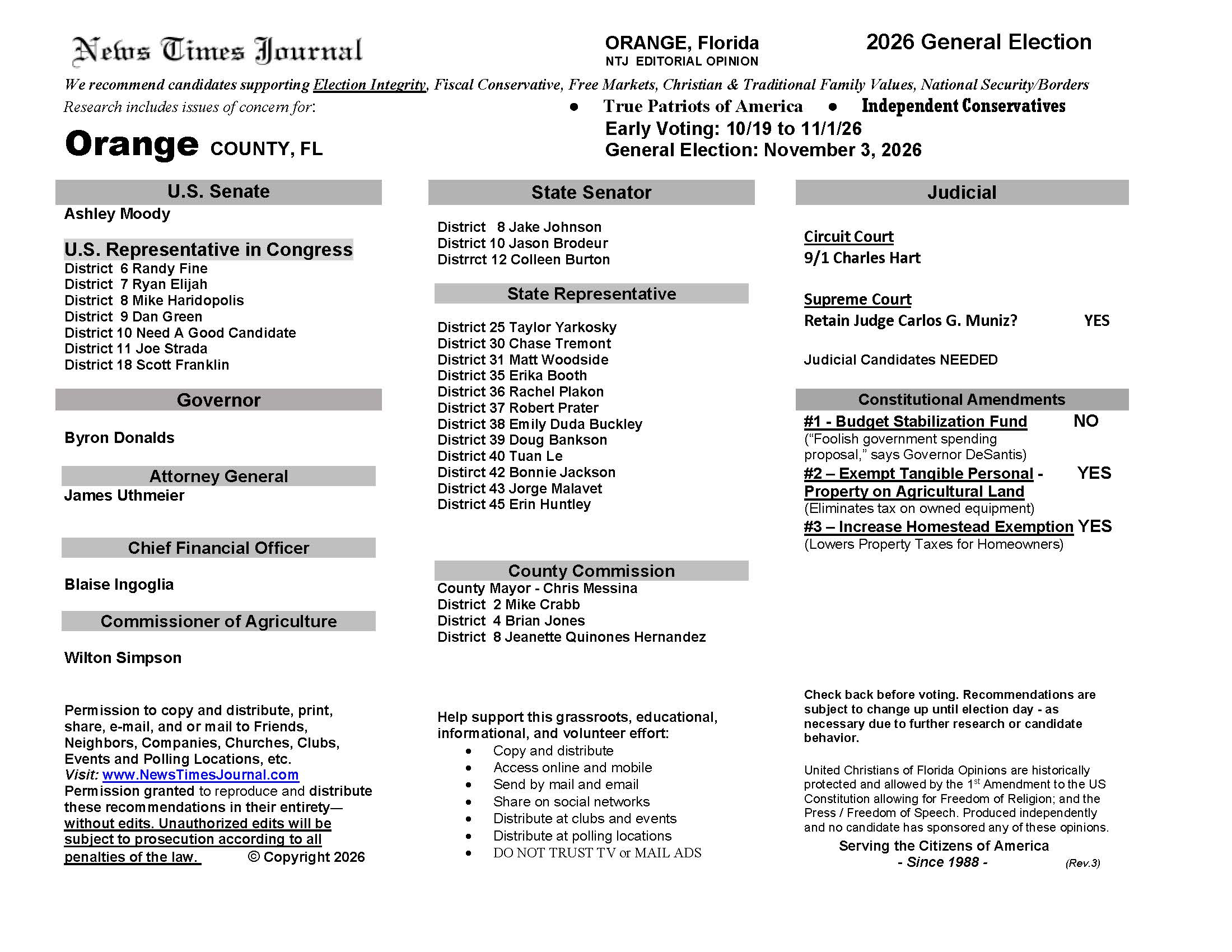 FL Orange 2026 Election