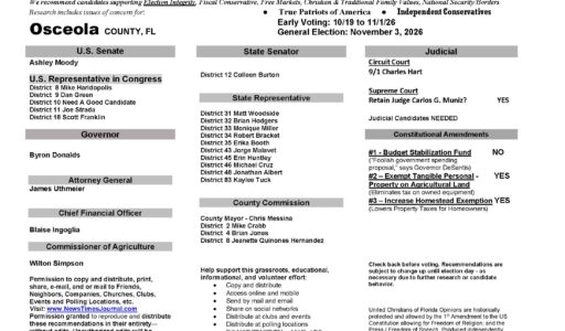 Osceola County Florida General Election Voter Guide 2026