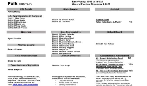 Polk County Florida General Election Voter Guide 2026