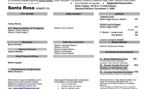 Santa Rosa County Florida General Election Voter Guide 2026