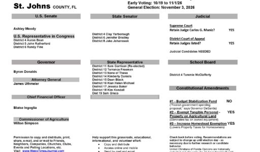 St Johns County Florida General Election Voter Guide 2026