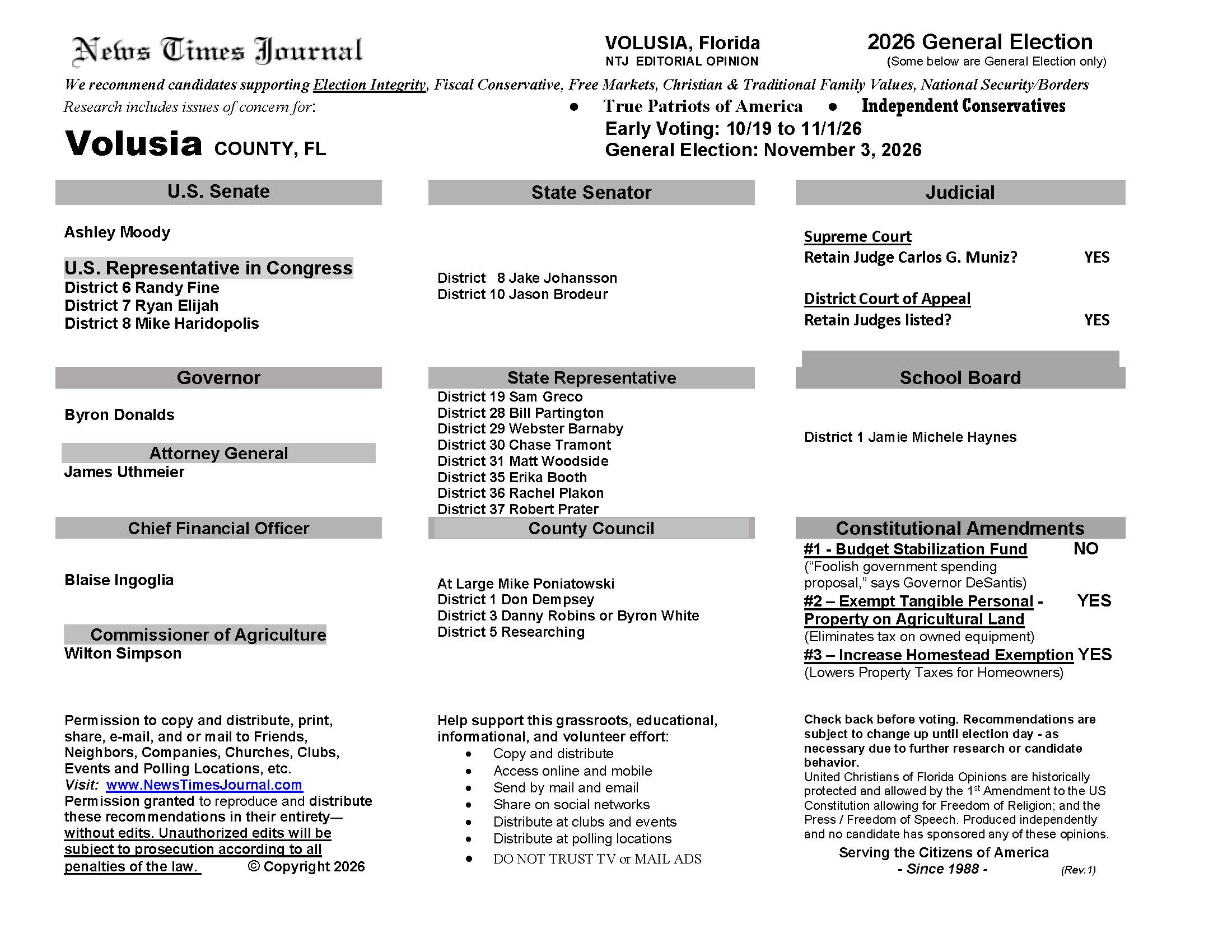 FL Volusia 2026 Election