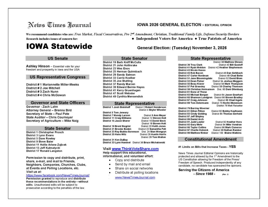 Iowa General Election Voter Guide 2026