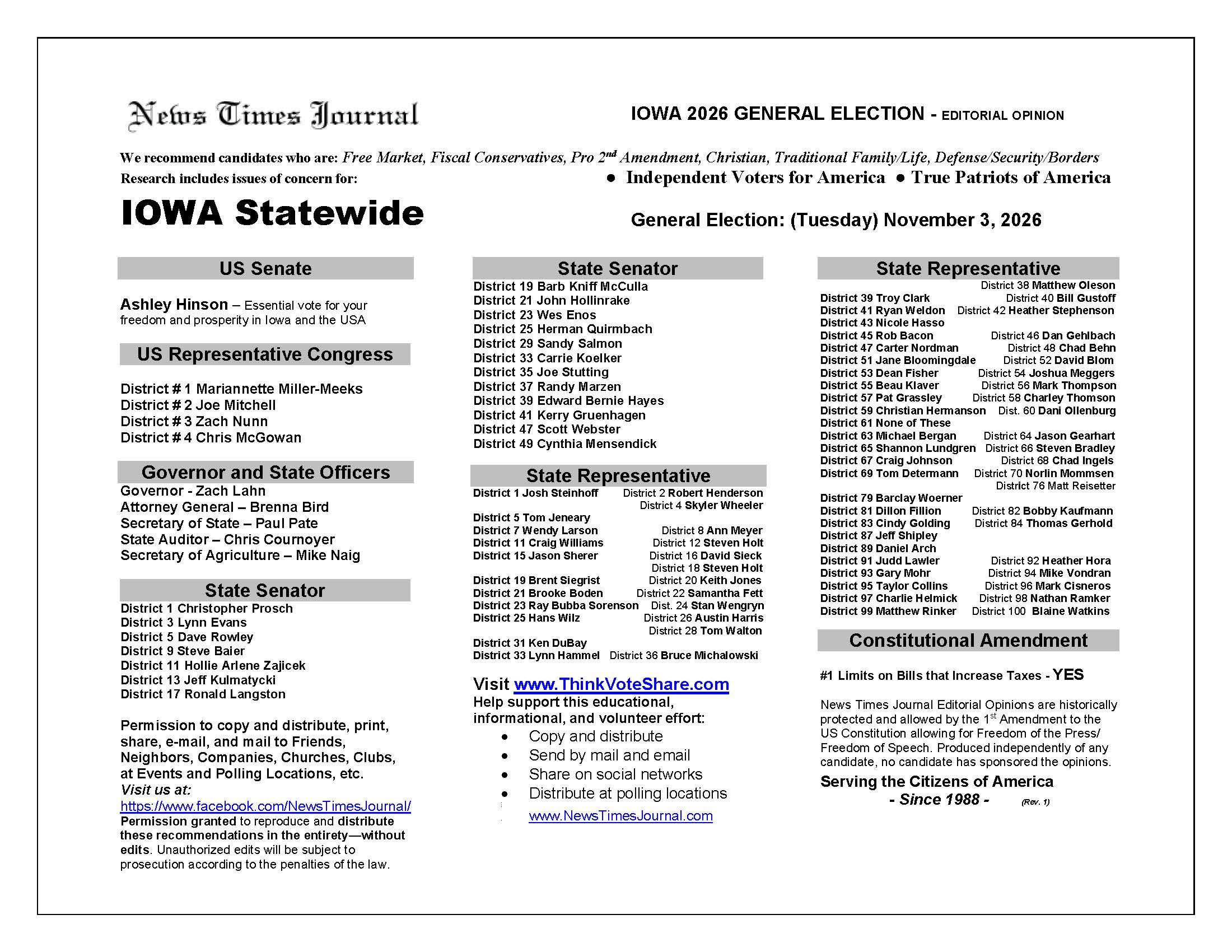 Iowa Voter Guide 2026