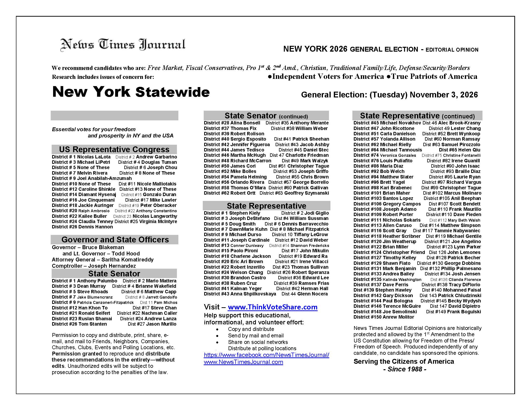 New York Voter Guide 2026