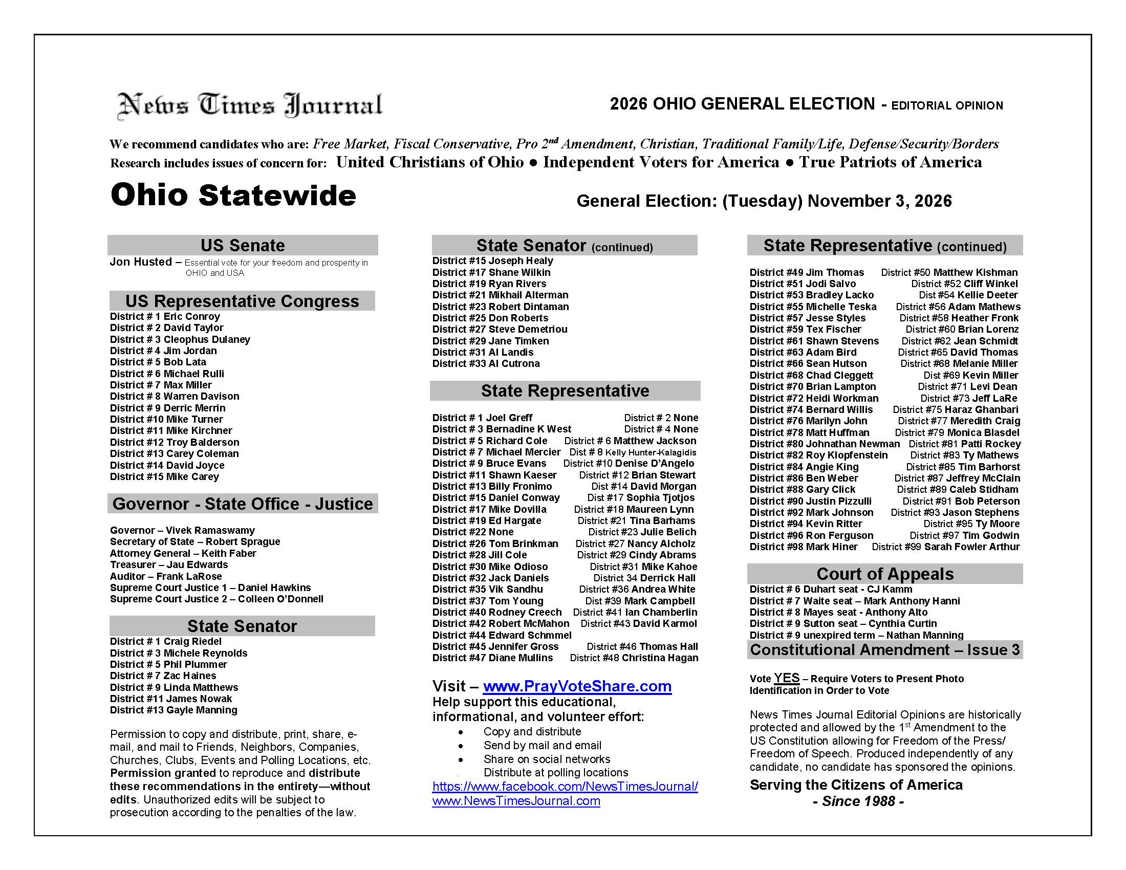 Ohio Voter Guide 2026
