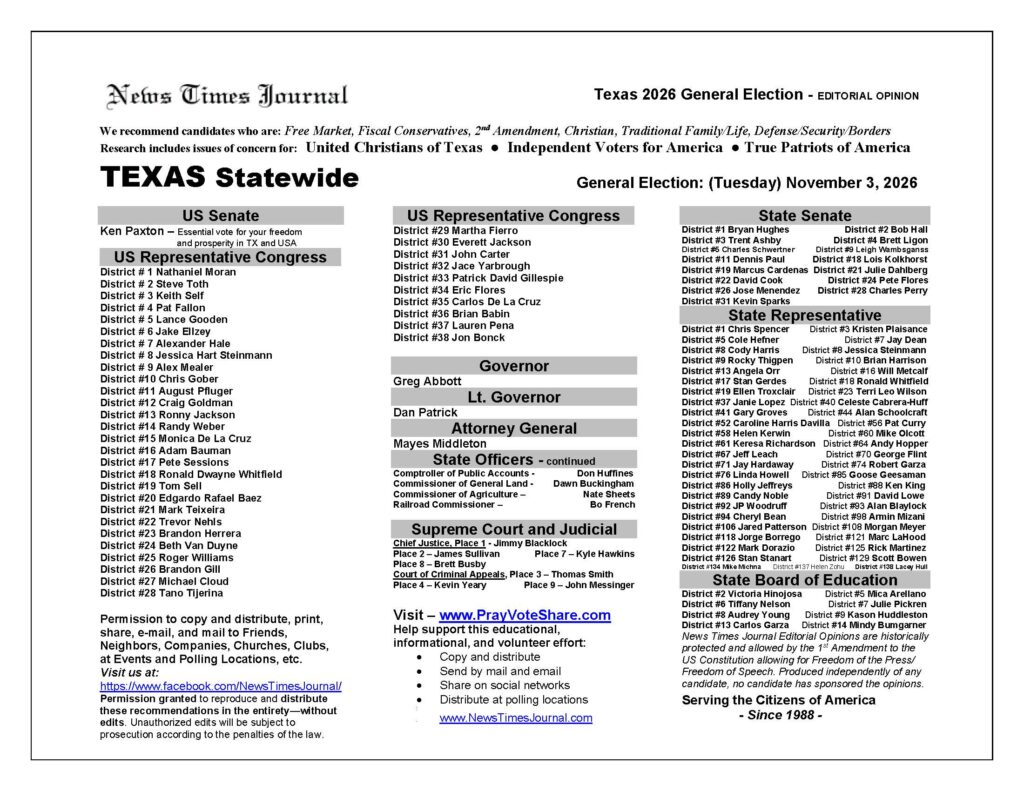 Texas General Election Voter Guide 2026